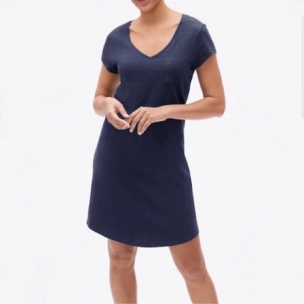 Gap V-Neck Navy T-Shirt Dress Size Small